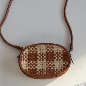 Bembien woven Tan and Cream Crossbody Bag